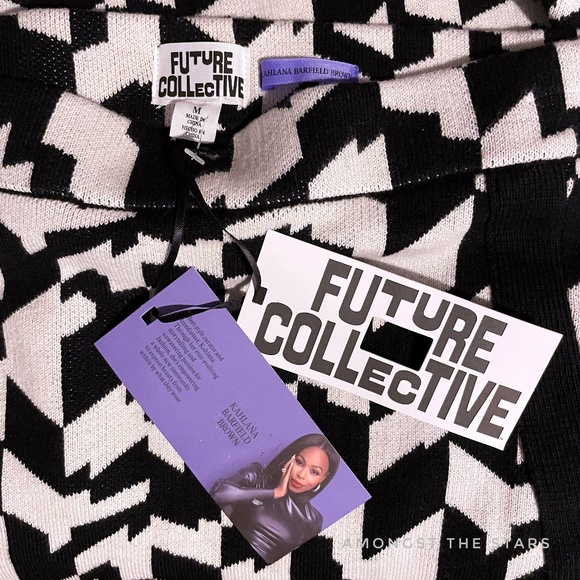 Future Collective Kahlana Barfield Brown Black & White Geometric Knit Midi Skirt - Picture 5 of 5
